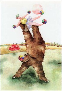 ポストカード イラスト クリスティーヌ・トゥゾー「逆立ちのクマ」