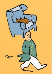 ポストカード イラスト パスカル・ルメートル「猫たちの生活」