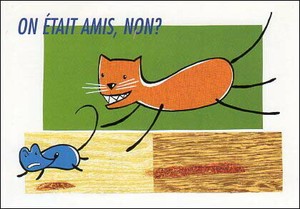 ポストカード イラスト ゴードレン・デ・ロザメル「猫とネズミ」