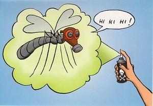ポストカード イラスト フィンランドの蚊シリーズ「ハイ！ハイ！ハイ！」