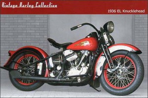 ポストカード カラー写真 バイク「1936 EL Knucklehead」