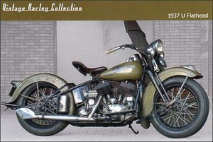 ポストカード カラー写真 バイク「1937 U Flathead」