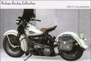 ポストカード カラー写真 バイク「1941 FL Knucklehead」