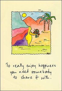 ポストカード イラスト スタティックス「幸せを手に入れるためには、何かを削る必要がある」