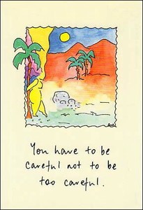 ポストカード イラスト スタティックス「あなたは気をつけすぎないように気をつけないといけない」