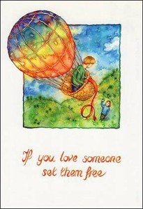 ポストカード イラスト スタティックス「もしあなたが何かを愛したのなら、 それを自由にしてあげなさい」