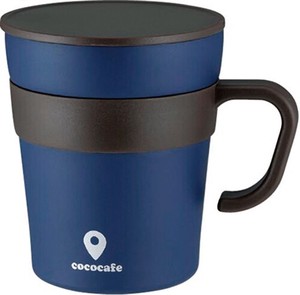 CC-18 cococafe -ココカフェ-真空二重 取手付きマグカップ 250ml ネイビー 72-01507