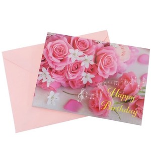 Card Music Box Attached Birthday Card Piano Arrangement Flower