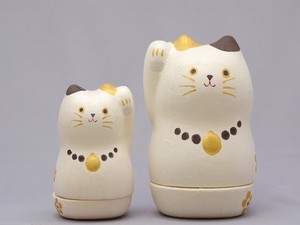 Pottery Piggy Bank Beckoning cat Better Fortune Accessory Case Beckoning cat
