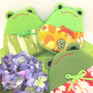 化妆包 青蛙 小物收纳盒 和风图案 绿色