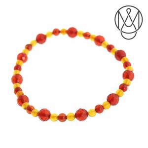 Amber Bracelet Ruby Red Red Lemon 6 mm 4 5 mm 18.5cm AMBER