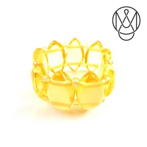 Amber Ring Ring Lemon Cut Leaf Free Size