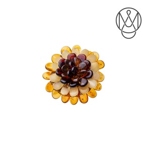 Amber Necklace Pendant Head Brooch Multi-Color Flower Chain AMBER
