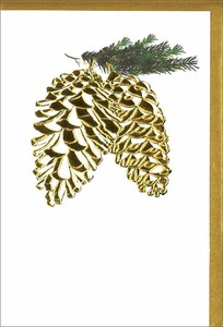 グリーティングカード クリスマス「金の松ぼっくり」メッセージカード