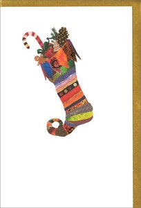 Greeting Card Christmas Colorful Christmas Boots Message Card