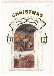 Greeting Card Christmas Teddy Bear Message Card