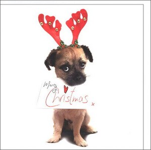グリーティングカード クリスマス「トナカイドッグ」メッセージカード