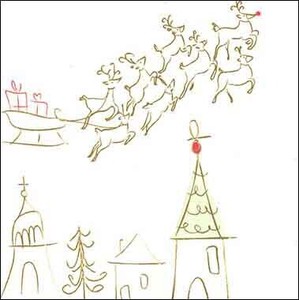 グリーティングカード クリスマス「トナカイとそり」メッセージカード