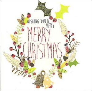 グリーティングカード クリスマス「リース」メッセージカード