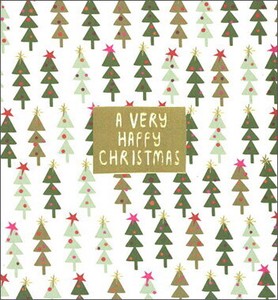 グリーティングカード クリスマス「たくさんのツリー」メッセージカード