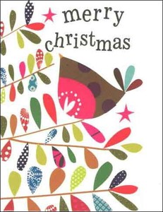 ミニグリーティングカード クリスマス「鳥」メッセージカード
