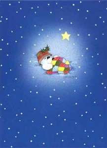 グリーティングカード クリスマス「ぐっすり眠っているスノーマン」メッセージカード