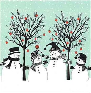 ミニグリーティングカード クリスマス「雪だるま」メッセージカード