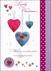 グリーティングカード クリスマス「ハートの飾り」メッセージカード