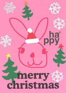 Greeting Card Christmas Rabbit Message Card