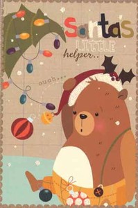 MIN CARD Christmas bear Christmas Tree Message Card