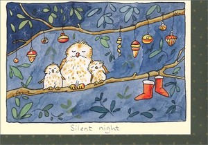 グリーティングカード クリスマス「フクロウのイブ」メッセージカード鳥