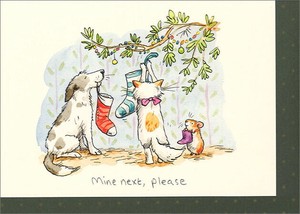 Greeting Card Christmas Message Card Cat