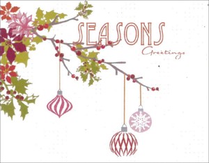 ミニグリーティングカード クリスマス「木と飾り」メッセージカード
