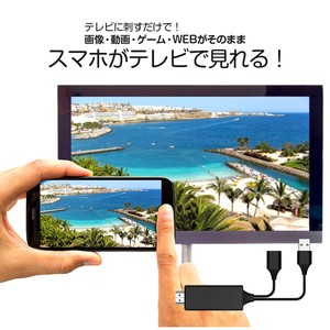 スマホ テレビ 接続 ケーブル iPhone iPad ミラーリングケーブル V-MCS02