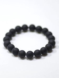 Gemstone Bracelet Peridot/Onyx black 10mm