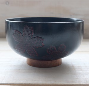 Sakura Pasting Design wooden Hotei Soup Bowl Sakura