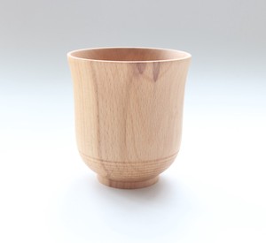☆口元の反りが特徴【自然杢・ブナの木】wooden cup/くつろぎのカップ