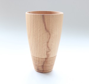 ☆手に持ちやすい大きさ【自然杢・ブナの木】wooden cup/くつろぎのロングカップ
