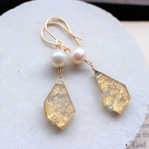 Pierced Earring Gold Post Crystal