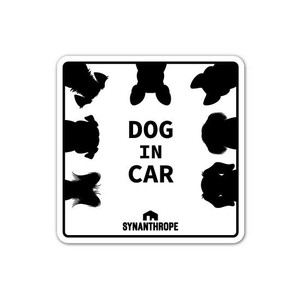 DOG IN CARステッカー　【白】