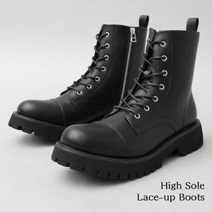 Eco Leather Sole Lace-up Boots