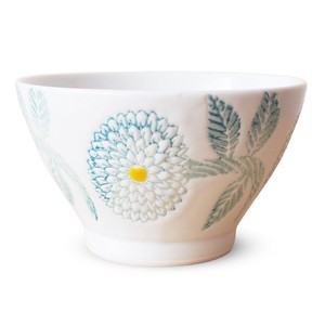Hasami ware Rice Bowl Light Blue Dahlia M Made in Japan