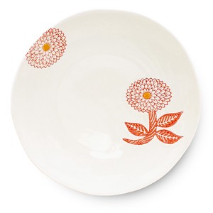 Hasami ware Main Plate Red Dahlia L size 21cm Made in Japan