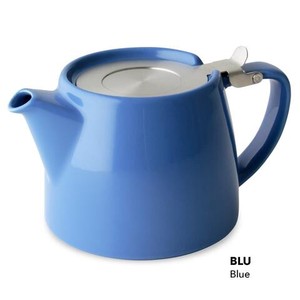 Stamp Tea Pot Tea Strainer Attached Blue