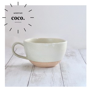 Mino White Mino Ware Soup Mug Soup Cup Soup Spoon Pottery