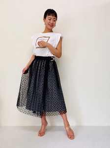 Skirt Oversized Check Dot Tulle
