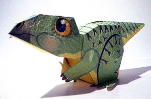 7　フクイサウルス貯金箱　ペーパークラフト型紙