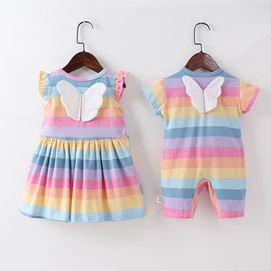 Baby Dress/Romper Rompers One-piece Dress Border Short-Sleeve