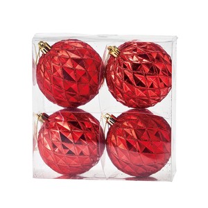 Christmas Ornament Run Ball Red 4 Pcs Ball Ornament