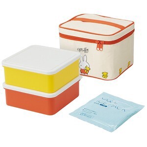 Cold Insulation Bag Attached Pleasure Lunch Set Refrigerant 2 6 Cursive Made in Japan